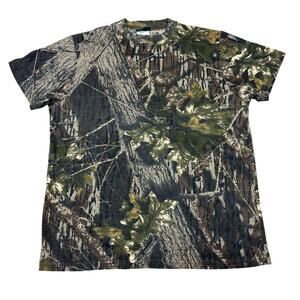 VTG Mossy Oak Camo Classic Boys Short Sleeve T Shirt Youth XL Hunting Gym